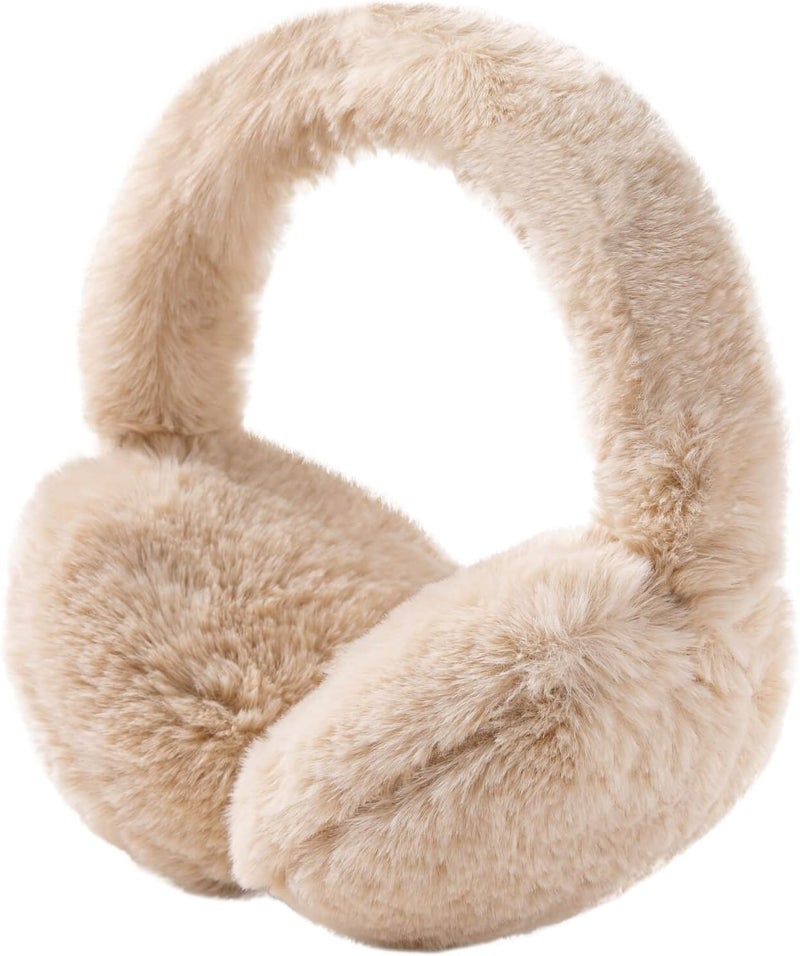 SUNBORRY Store Foldable Ear Muffs for Women, Faux Fur Adjustable Earmuffs for Winter - Image 1